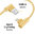 Double Right Angle (90 Degree) USB Lightning Charging Cable (25cm) for iPhone / iPad - Gold